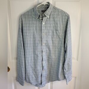 Van Heusen Blue and Green Plaid Button Down Shirt. Size S. #MP